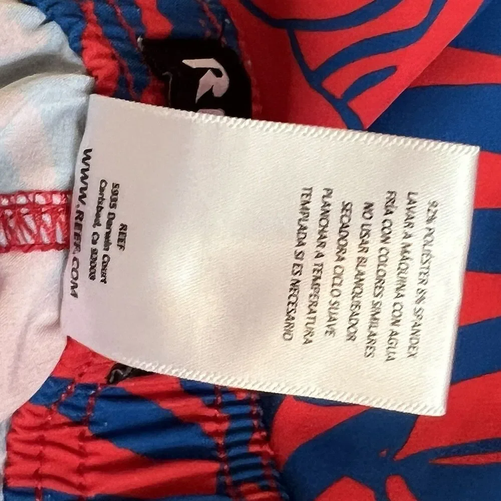 Reef Board Shorts Red Blue Tropical Floral Drawstring Pockets Stretch Mens XL